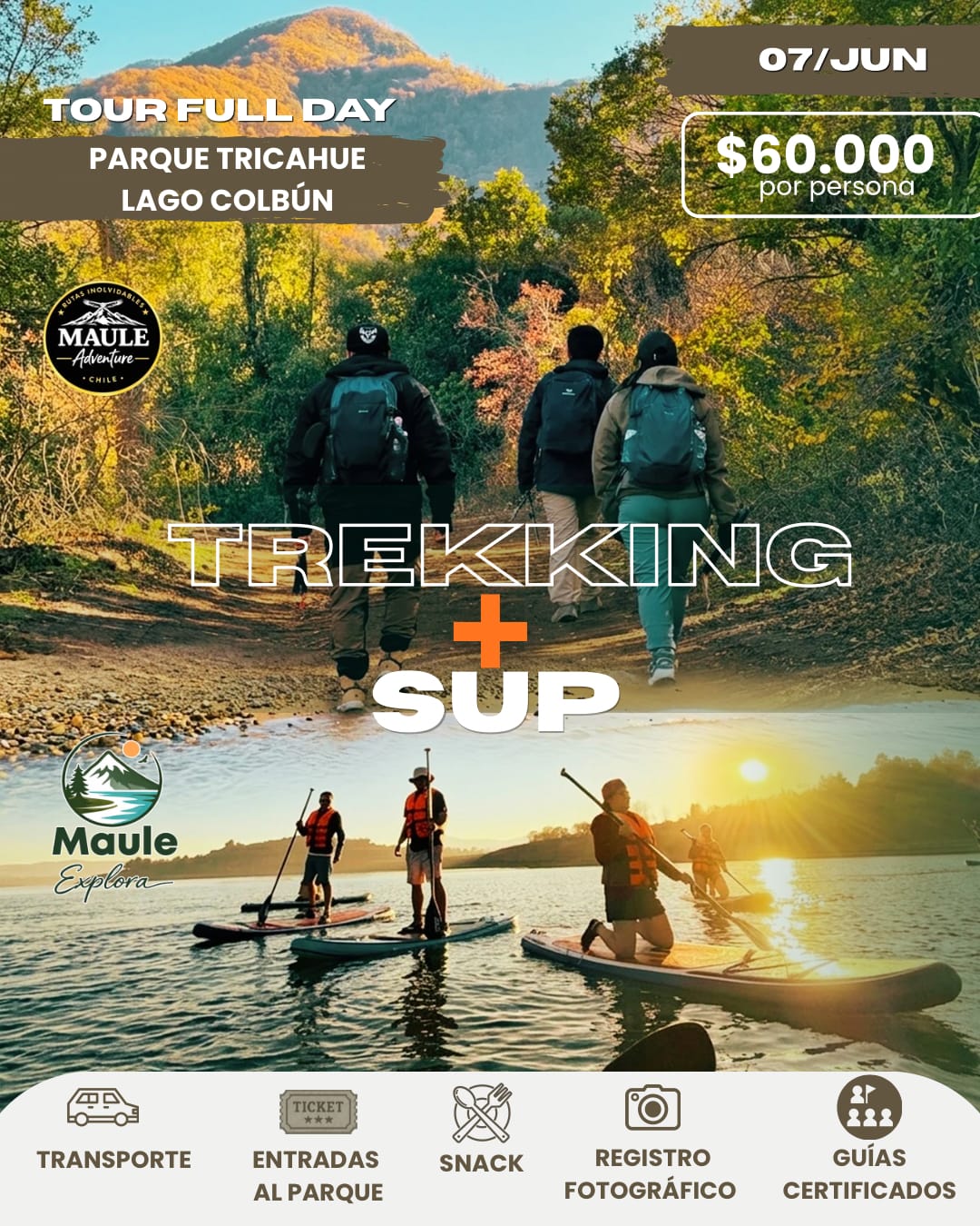 Trekking + Sup / Parque Tricahue - Lago Colbún